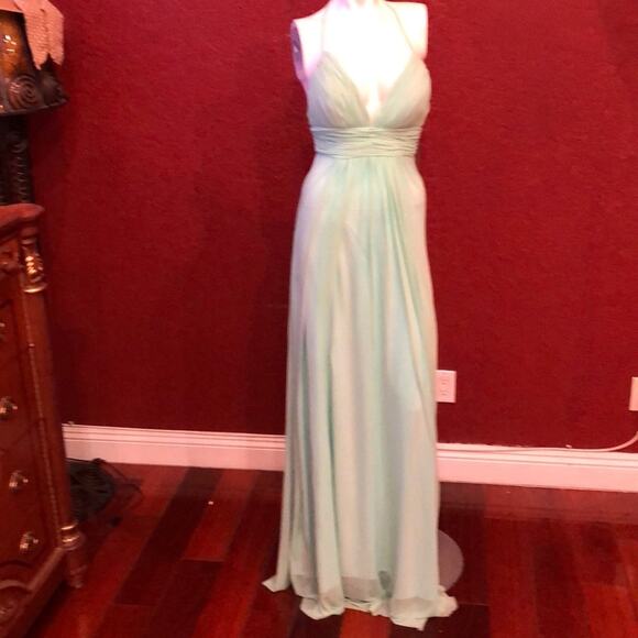 Amelia Couture #620 Halter Mesh Dress Green size 4